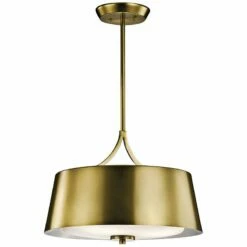Kichler Maclain 16" Wide Natural Brass 3-Light Pendant -Lighting Sales Shop kichler maclain 16 inch wide natural brass 3 light pendant 1w581views1