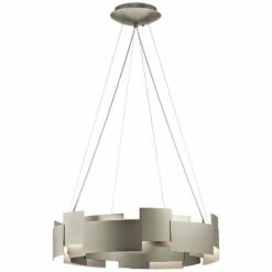 Kichler Moderne 26 1/2"W LED Satin Nickel 2-Light Pendant -Lighting Sales Shop kichler moderne 26 and one half inchw led satin nickel 2 light pendant 18p47
