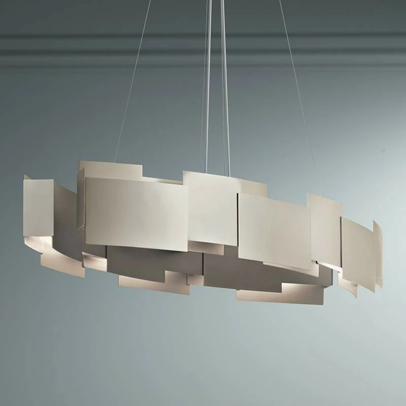 Kichler Moderne 34 1/4"W Satin Nickel Oval LED Pendant Light 3 Kichler Moderne 34 1/4"W Satin Nickel Oval LED Pendant Light