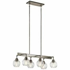 Kichler Niles 32 1/4" Wide Pewter 6-Light Linear Chandelier -Lighting Sales Shop kichler niles 32 and one quarter inch wide pewter 6 light linear chandelier 16w24views1