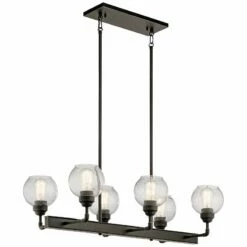 Kichler Niles 32 1/4"W Olde Bronze 6-Light Linear Chandelier -Lighting Sales Shop kichler niles 32 and one quarter inchw olde bronze 6 light linear chandelier 16w26views1