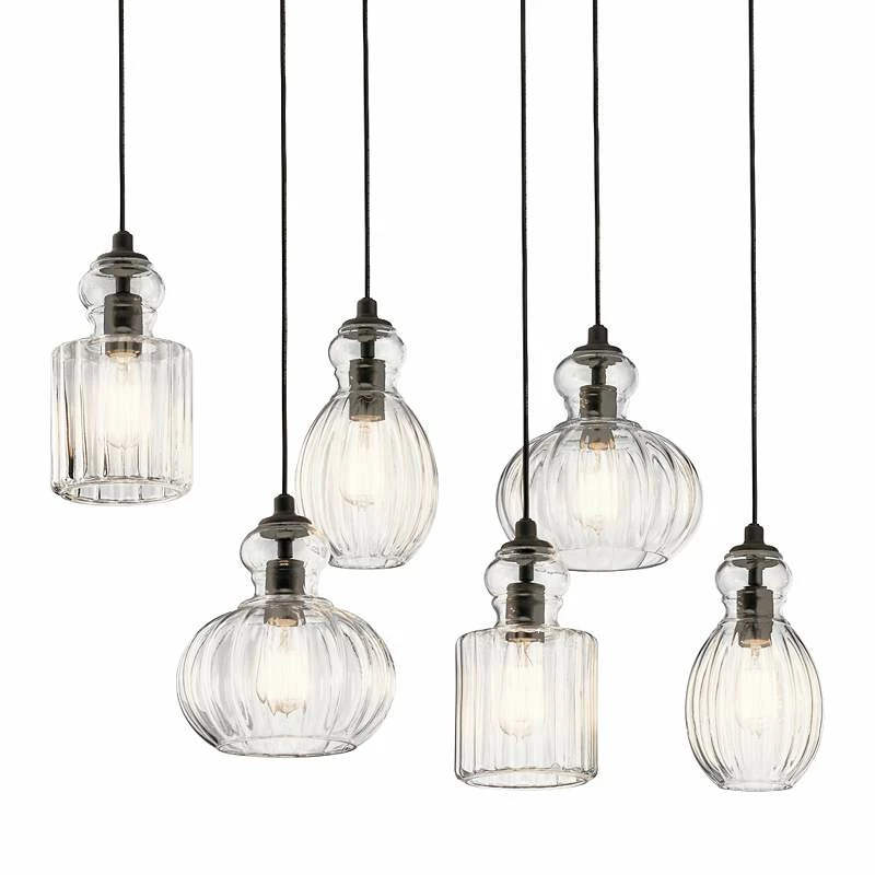 Kichler Riviera 35 1/2"W Oiled Bronze Multi Light Pendant 4 Kichler Riviera 35 1/2"W Oiled Bronze Multi Light Pendant - Image 2