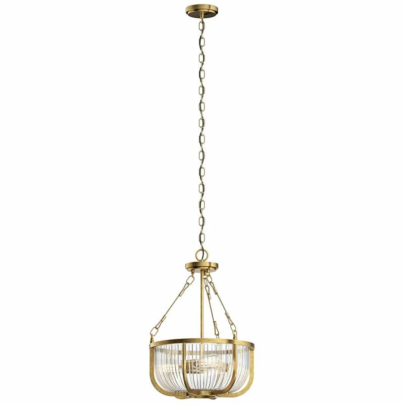 Kichler Roux 16" Wide Natural Brass 3-Light Bowl Pendant 4 Kichler Roux 16" Wide Natural Brass 3-Light Bowl Pendant - Image 2
