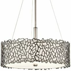 Kichler Silver Coral 18 1/4" Wide Classic Pewter Pendant -Lighting Sales Shop kichler silver coral 18 and one quarter inch wide classic pewter pendant 6p614