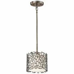 Kichler Silver Coral 7 1/4" Wide Classic Pewter Mini Pendant -Lighting Sales Shop kichler silver coral 7 and one quarter inch wide classic pewter mini pendant 6p617views1