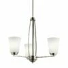 Kichler Tao 21 3/4" Wide Brushed Nickel 3-Light Chandelier -Lighting Sales Shop kichler tao 21 and three quarter inch wide brushed nickel 3 light chandelier 42k57