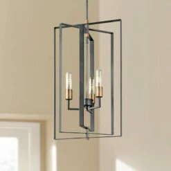 Kichler Taubert 15" Wide Black Steel 3-Light Foyer Pendant