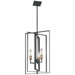 Kichler Taubert 15" Wide Black Steel 3-Light Foyer Pendant -Lighting Sales Shop kichler taubert 15 inch wide black steel 3 light foyer pendant 16v81views1
