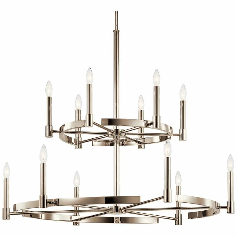 Kichler Tolani 40" Wide Two-Tier 12-Light Modern Candelabra Chandelier 3 Kichler Tolani 40" Wide Two-Tier 12-Light Modern Candelabra Chandelier