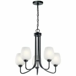 Kichler Valserrano 24 1/4" Wide Black 5-Light Chandelier -Lighting Sales Shop kichler valserrano 24 and one quarter inch wide black 5 light chandelier 75c79