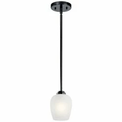 Kichler Valserrano 5" Wide Black Finish White Glass Mini Pendant 7 Kichler Valserrano 5" Wide Black Finish White Glass Mini Pendant -Lighting Sales Shop kichler valserrano 5 inch wide black finish white glass mini pendant 75c85