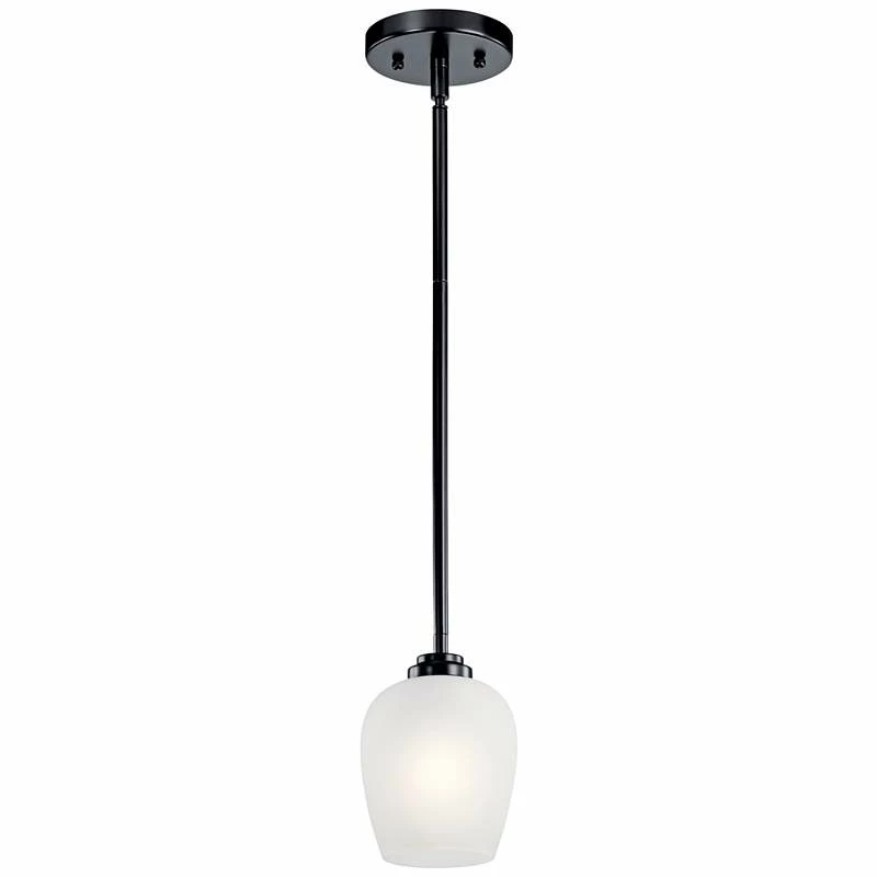 Kichler Valserrano 5" Wide Black Finish White Glass Mini Pendant 4 Kichler Valserrano 5" Wide Black Finish White Glass Mini Pendant - Image 2
