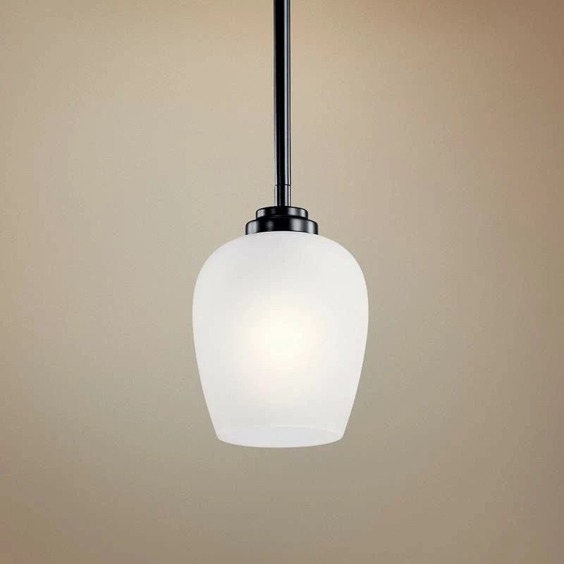 Kichler Valserrano 5" Wide Black Finish White Glass Mini Pendant 3 Kichler Valserrano 5" Wide Black Finish White Glass Mini Pendant