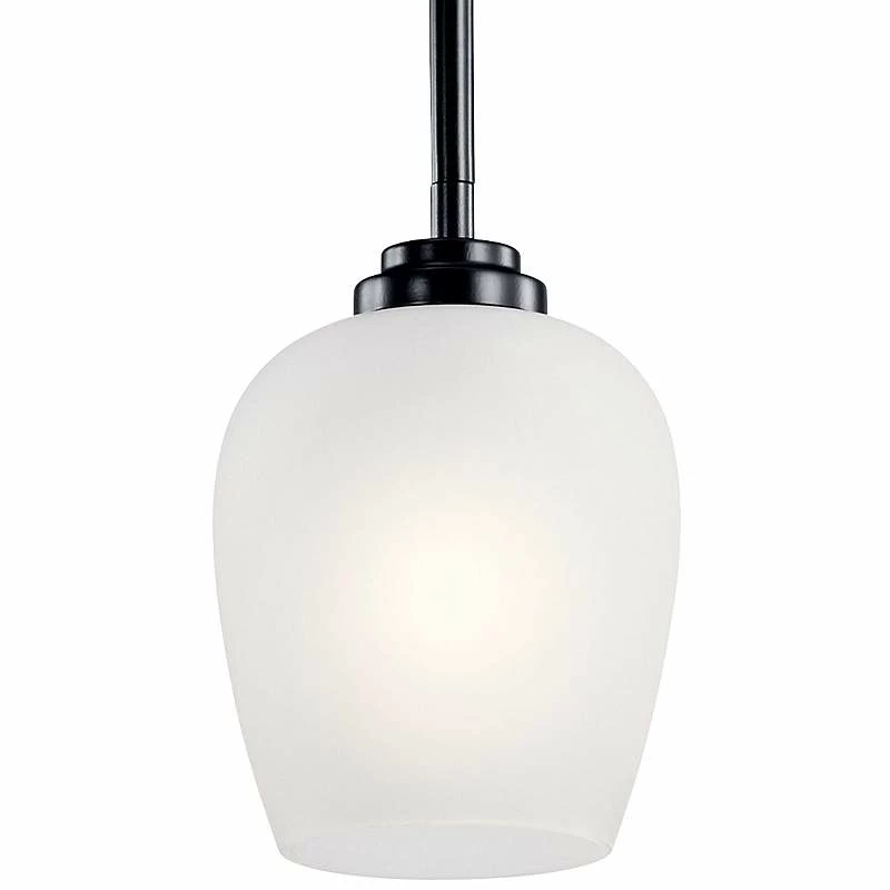 Kichler Valserrano 5" Wide Black Finish White Glass Mini Pendant 5 Kichler Valserrano 5" Wide Black Finish White Glass Mini Pendant - Image 3