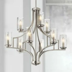 Kichler Vara 32" Wide Brushed Nickel 9-Light Chandelier