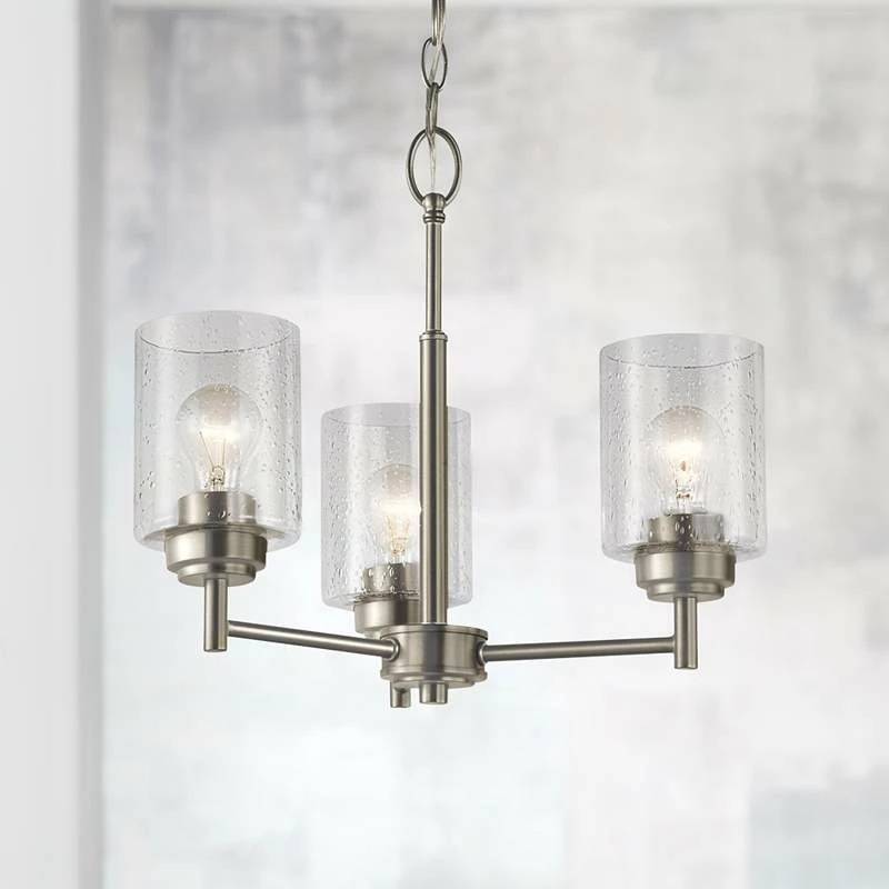 Kichler Winslow 18" Wide Brushed Nickel 3-Light Chandelier 3 Kichler Winslow 18" Wide Brushed Nickel 3-Light Chandelier