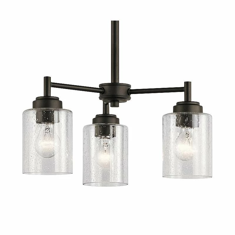 Kichler Winslow 18" Wide Oiled Bronze 3-Light Chandelier 4 Kichler Winslow 18" Wide Oiled Bronze 3-Light Chandelier - Image 2