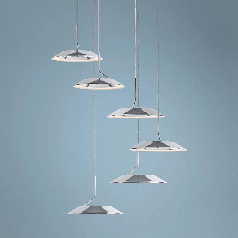 Koncept Royyo 12" Wide Polished Nickel 6-Light Mini Pendant 3 Koncept Royyo 12" Wide Polished Nickel 6-Light Mini Pendant