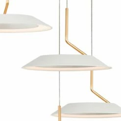 Koncept Royyo 12"W Matte White And Gold 6-Light Mini Pendant -Lighting Sales Shop koncept royyo 12 inchw matte white and gold 6 light mini pendant 68r66views1