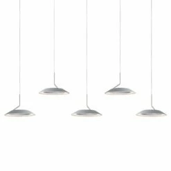 Koncept Royyo 44" Wide Silver 5-Light Linear Pendant -Lighting Sales Shop koncept royyo 44 inch wide silver 5 light linear pendant 68r27