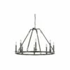 Landen 34" Wide Smith Steel 8-Light Wagon Wheel Chandelier -Lighting Sales Shop landen 34 inch wide smith steel 8 light wagon wheel chandelier 94h25