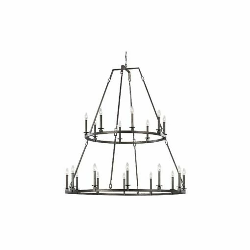 Landen 48" Wide Smith Steel 2-Tier 20-Light Wagon Wheel Chandelier 2 Landen 48" Wide Smith Steel 2-Tier 20-Light Wagon Wheel Chandelier -Lighting Sales Shop landen 48 inch wide smith steel 2 tier 20 light wagon wheel chandelier 72a86