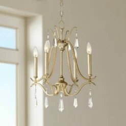 Laurel Estate 18" Wide Brio Gold 4-Light Mini Chandelier