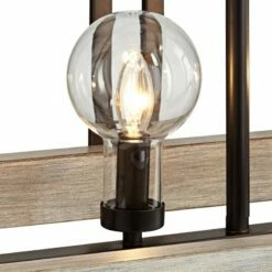 Laya 38 3/4"W Bronze W/ Wood Kitchen Island Light Chandelier -Lighting Sales Shop laya 38 and three quarter inchw bronze w wood kitchen island light chandelier 71d72views1