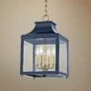 Leigh 11 1/2"W Aged Brass And Navy 4-Light Mini Pendant