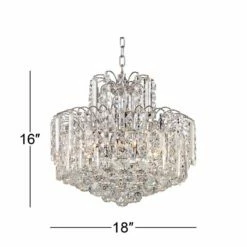 Leya 19" Wide Chrome And Crystal 6-Light Chandelier -Lighting Sales Shop leya 19 inch wide chrome and crystal 6 light chandelier 4j477views3