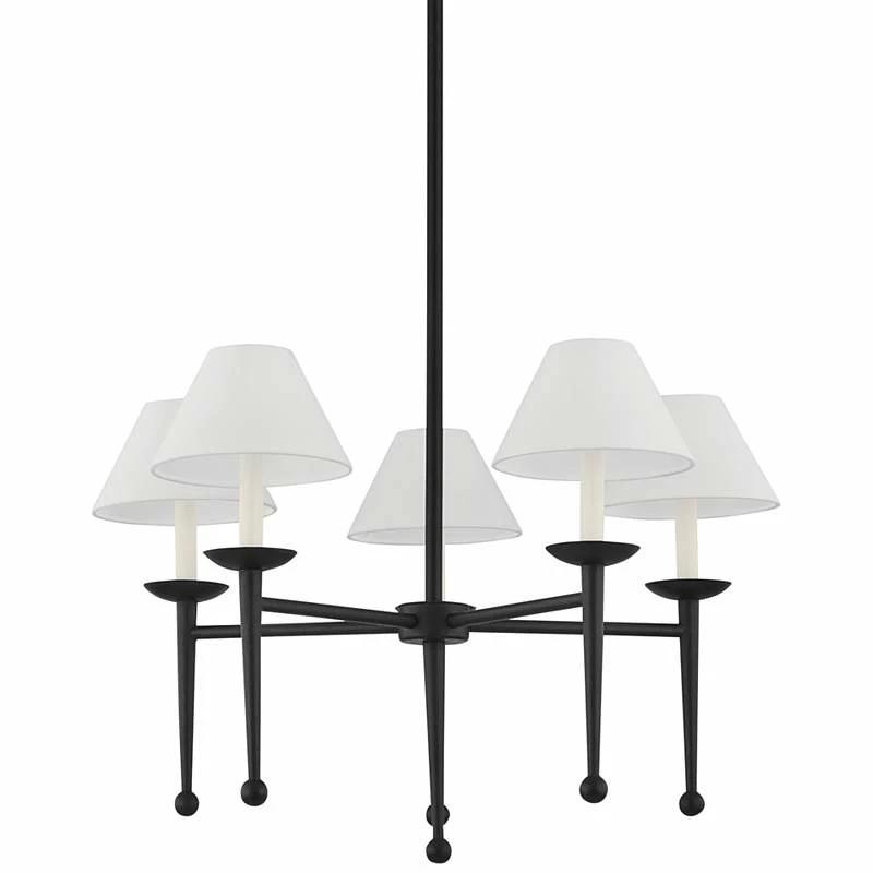 Troy London 32" Wide Forged Iron 5-Light Chandelier 4 Troy London 32" Wide Forged Iron 5-Light Chandelier - Image 2