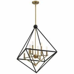 Louvre 29" Wide Western Bronze And Brass 8-Light Modern Foyer Pendant -Lighting Sales Shop louvre 29 inch wide western bronze and brass 8 light modern foyer pendant 67t71views2