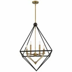 Louvre 29" Wide Western Bronze And Brass 8-Light Modern Foyer Pendant -Lighting Sales Shop louvre 29 inch wide western bronze and brass 8 light modern foyer pendant 67t71views3