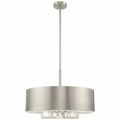 Madison 24" Wide Brushed Nickel Drum Pendant Light -Lighting Sales Shop madison 24 inch wide brushed nickel drum pendant light 73g92