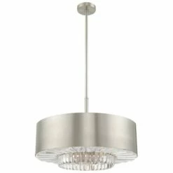 Madison 24" Wide Brushed Nickel Drum Pendant Light -Lighting Sales Shop madison 24 inch wide brushed nickel drum pendant light 73g92views1
