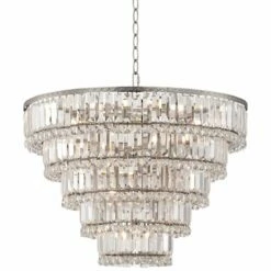 Magnificence 24 1/2"W Satin Nickel And Crystal LED 15-Light Chandelier 9 Magnificence 24 1/2"W Satin Nickel And Crystal LED 15-Light Chandelier -Lighting Sales Shop magnificence 24 and one half inchw satin nickel and crystal led 15 light chandelier 1d961