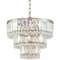 Magnificence Satin Nickel 14 1/4" Wide Crystal Chandelier -Lighting Sales Shop magnificence satin nickel 14 and one quarter inch wide crystal chandelier 6d503