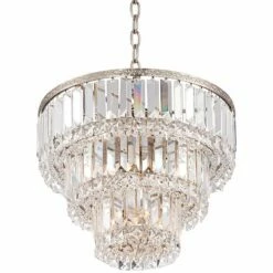 Magnificence Satin Nickel 14 1/4" Wide Crystal Chandelier -Lighting Sales Shop magnificence satin nickel 14 and one quarter inch wide crystal chandelier 6d503views2