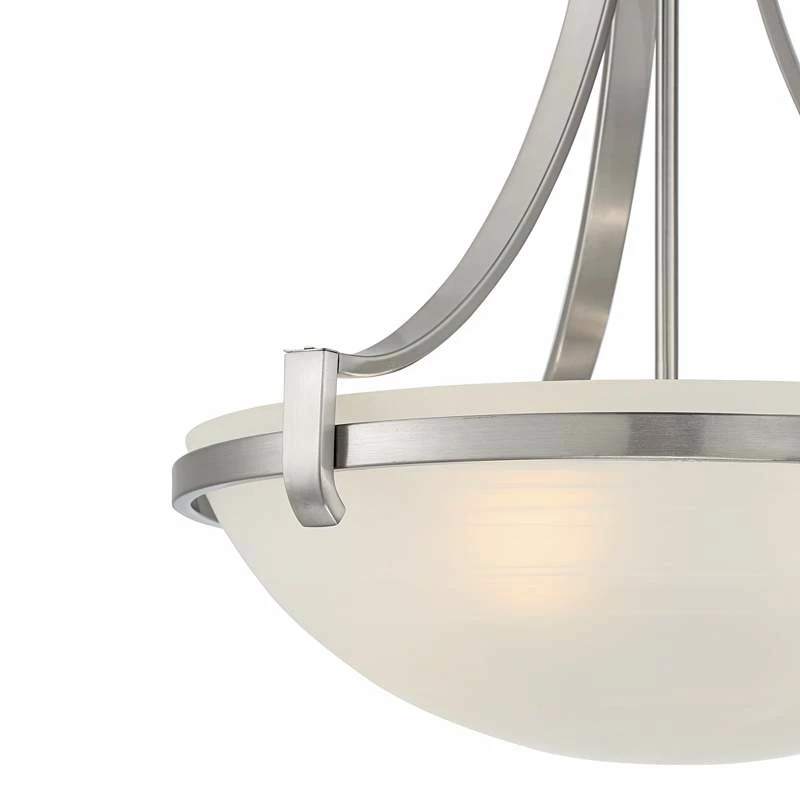 Mallot 20" Wide Brushed Nickel Modern Glass Bowl Pendant Light 5 Mallot 20" Wide Brushed Nickel Modern Glass Bowl Pendant Light - Image 3