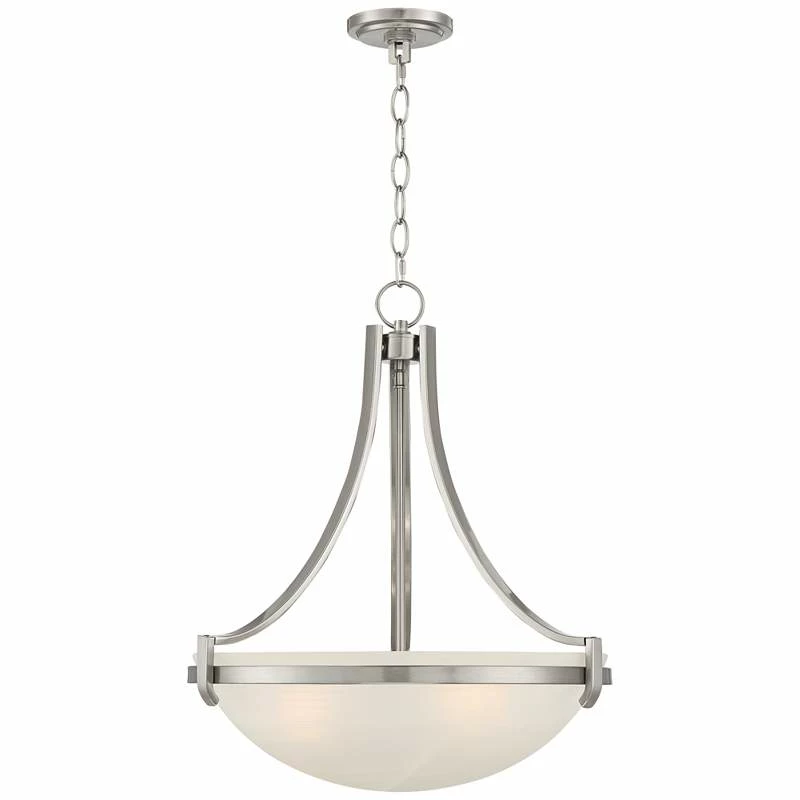 Mallot 20" Wide Brushed Nickel Modern Glass Bowl Pendant Light 8 Mallot 20" Wide Brushed Nickel Modern Glass Bowl Pendant Light - Image 6