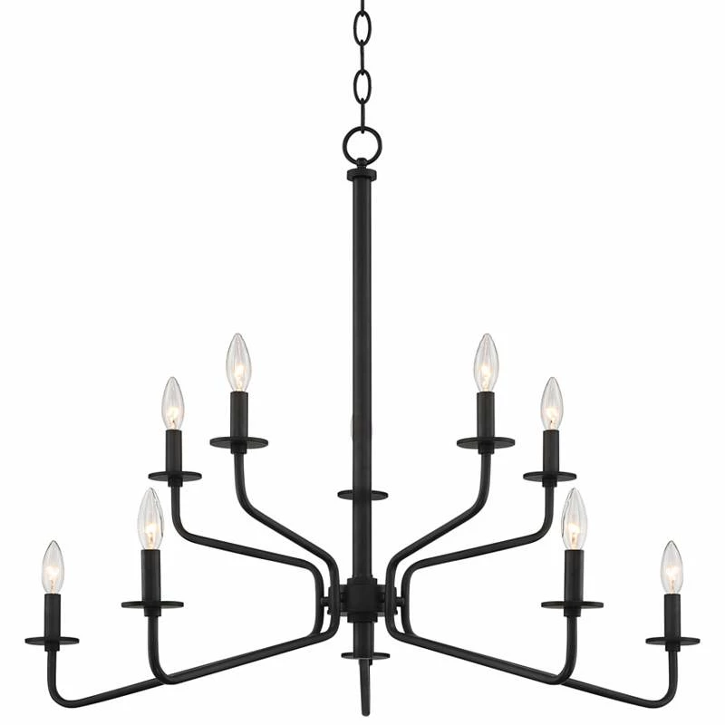 Manfred 35 1/2" Wide Black 2-Tier 10-Light Chandelier 4 Manfred 35 1/2" Wide Black 2-Tier 10-Light Chandelier - Image 2