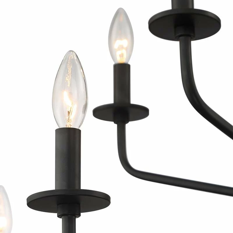 Manfred 35 1/2" Wide Black 2-Tier 10-Light Chandelier 5 Manfred 35 1/2" Wide Black 2-Tier 10-Light Chandelier - Image 3
