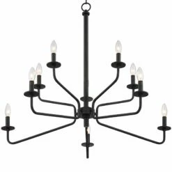 Manfred 35 1/2" Wide Black 2-Tier 10-Light Chandelier 13 Manfred 35 1/2" Wide Black 2-Tier 10-Light Chandelier -Lighting Sales Shop manfred 35 and one half inch wide black 2 tier 10 light chandelier 91w59views4