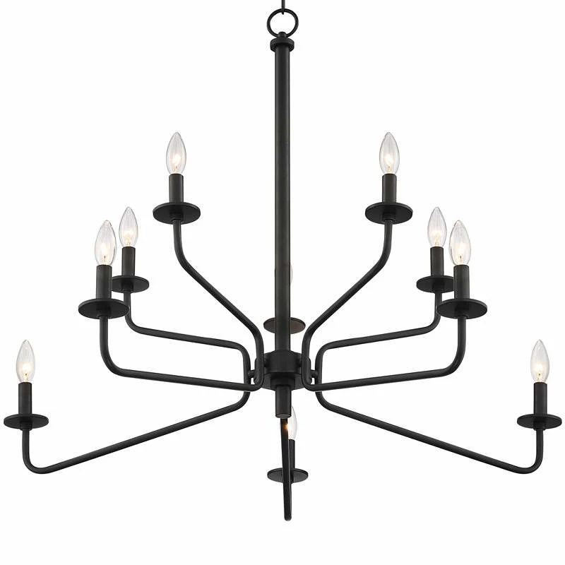 Manfred 35 1/2" Wide Black 2-Tier 10-Light Chandelier 8 Manfred 35 1/2" Wide Black 2-Tier 10-Light Chandelier - Image 6