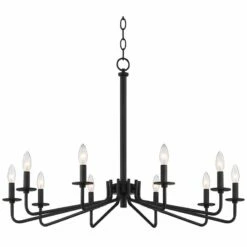 Manfred 36" Wide Black 10-Light Chandelier -Lighting Sales Shop manfred 36 inch wide black 10 light chandelier 91w50
