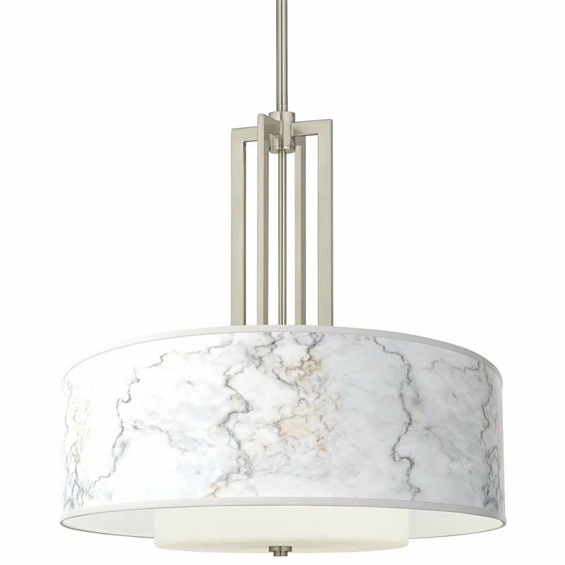 Marble Glow Carey 24" Brushed Nickel 4-Light Chandelier 3 Marble Glow Carey 24" Brushed Nickel 4-Light Chandelier