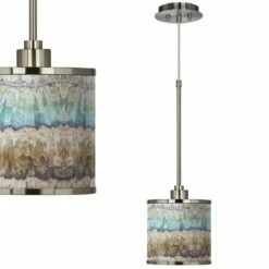 Marble Jewel 7" Wide Giclee Glow Modern Mini Pendant Light