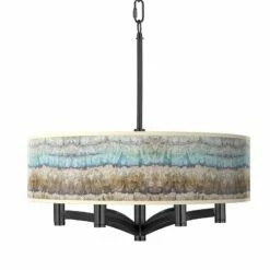 Marble Jewel Ava 6-Light Black Pendant Chandelier