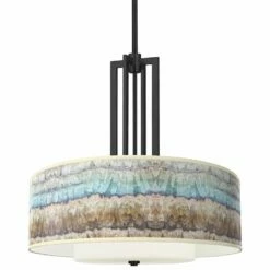 Marble Jewel Carey 24" Black 4-Light Chandelier