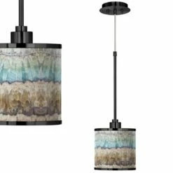 Marble Jewel Giclee Black Mini Pendant Light